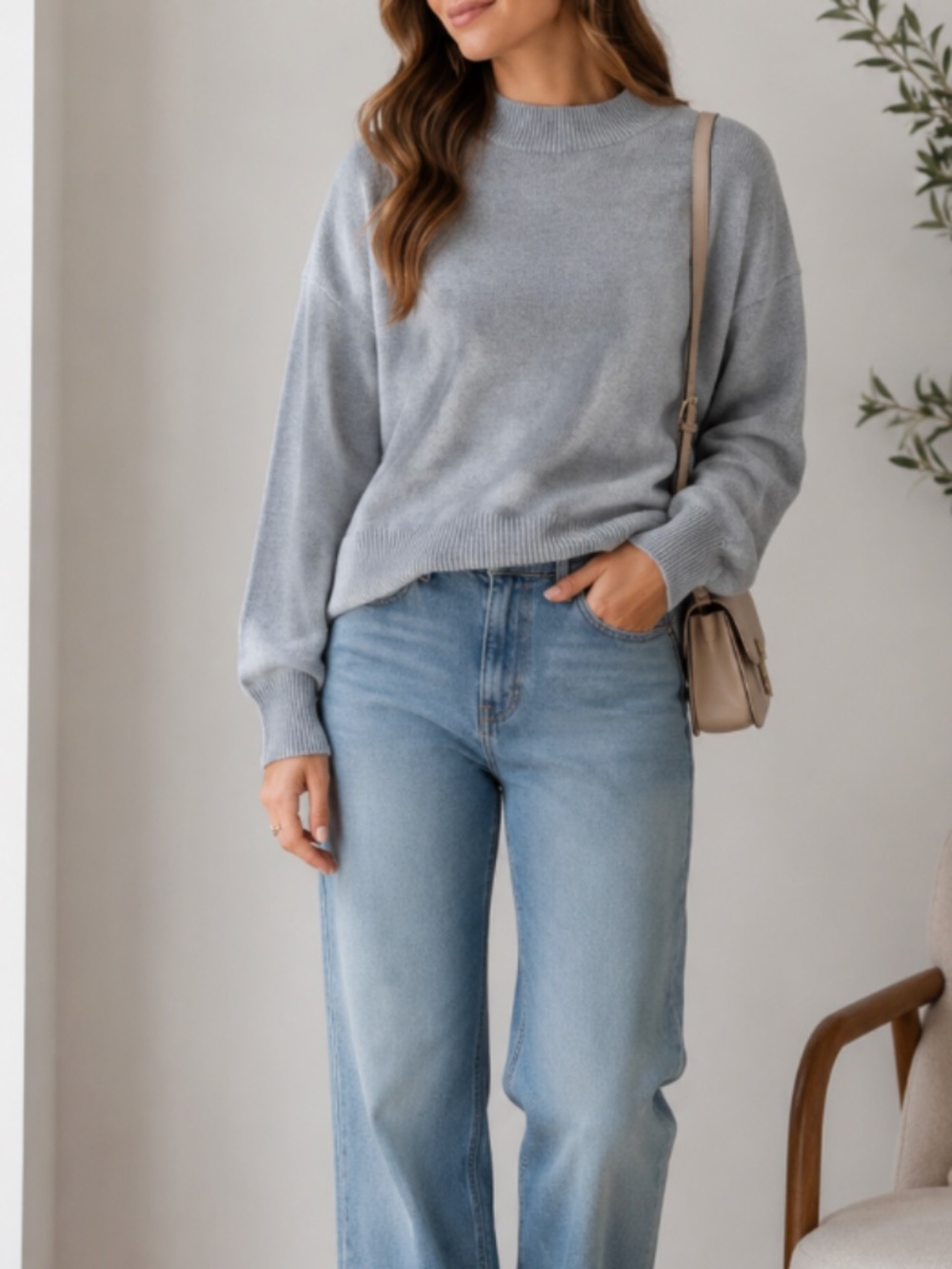 H&M Gray Crewneck Sweater Women’s Size L | Cozy Lightweight Knit Casual Layering